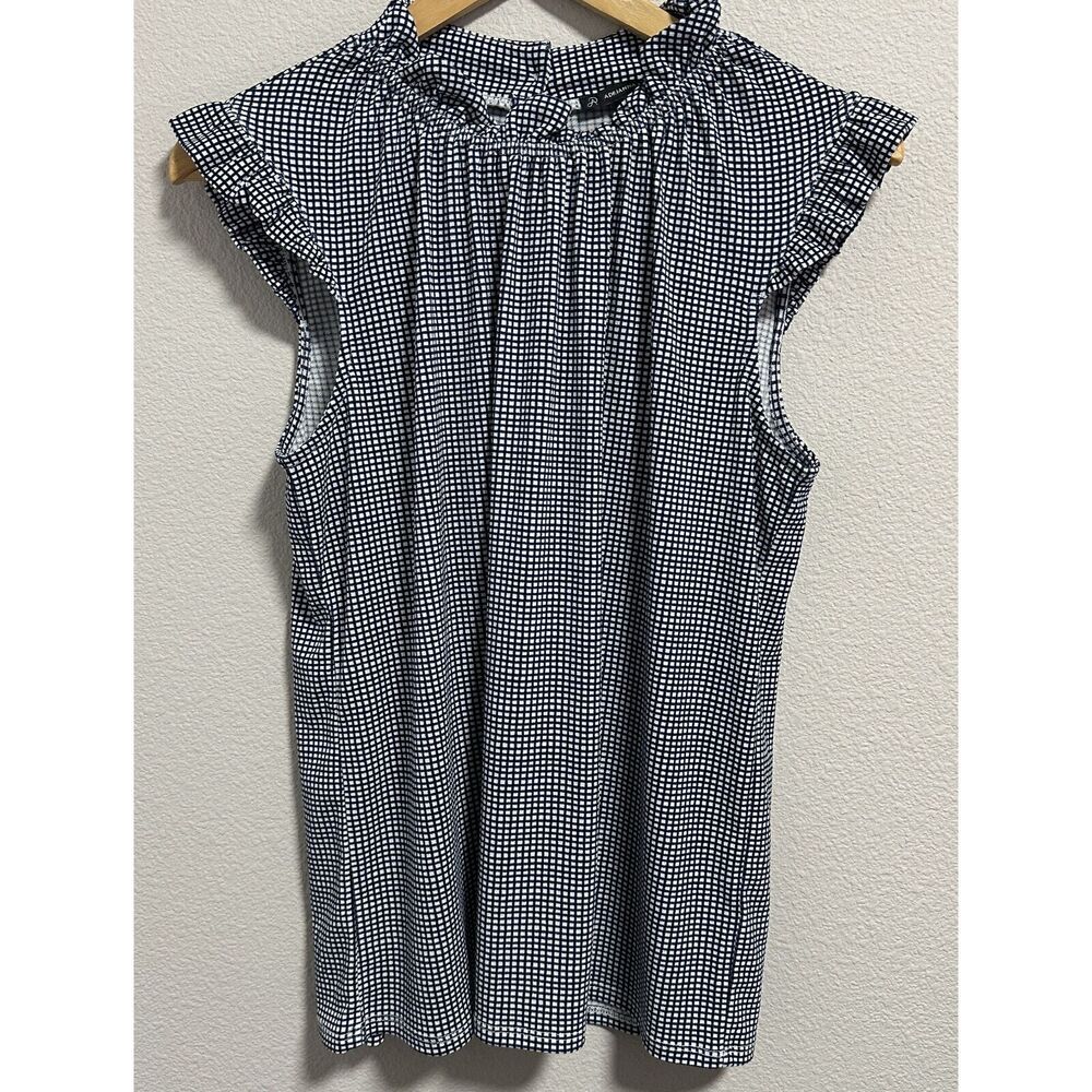 Adrianna Papell Women's Blue Cap Sleeve Top Casual Comfy Lightweight Classic M